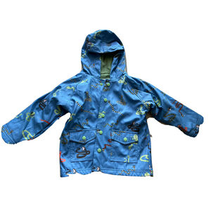 Hatley Boys Jacket Size 3 Years Blue Snake Print Rain Coat Girls Unisex Toddler